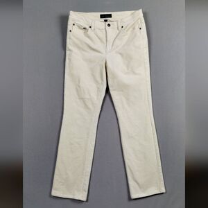Lauren Ralph Lauren Womens 10 Corduroy Pants Warm White Cream Classic Straight